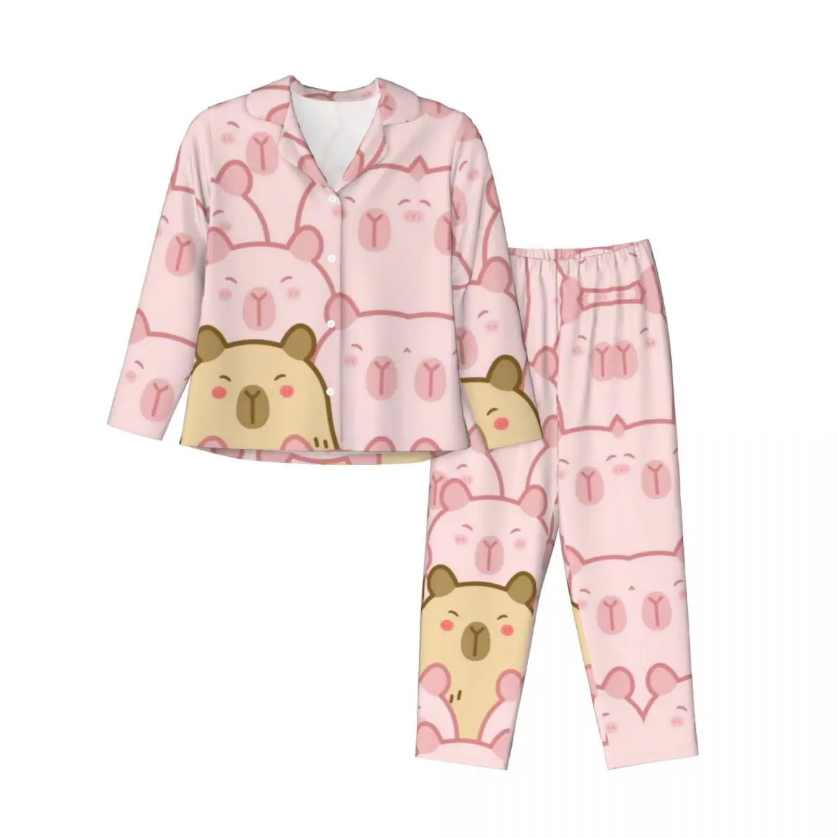 

Capybara Women's Pajamas Sets Woman 2 Pieces Pajamas Female Couples Loungewear Suit Home Clothes