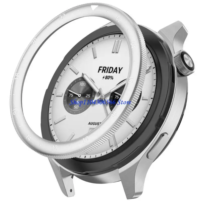02DD Metal Bezel Featuring a Protective Tempered Glass Screen Cover Steel Bezel Replacement Watch Accessories for 3/4