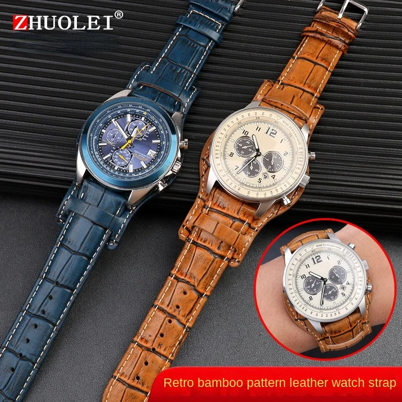 الطبقة الأولى جلد البقر والجلود سوار 18 20 مللي متر 22 مللي متر حزام ساعة مع حصيرة التمساح الملمس حزام الساعات ل رولكس تيودور أوميغا