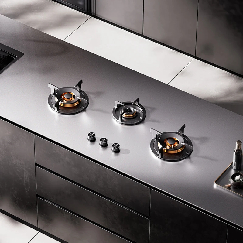 Premium 3 Burner Built-in Gas Cooktop 5.2KW, Copper Flame Safety Device, Panel-Ready Hob for Custom Kitchen Cabinetry