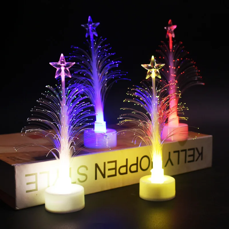 Christmas Tree Led Lamp Color Changing Light Party Christmas Decorations for Home NewYear Gift Colorful Fiber Optic Led Lamp