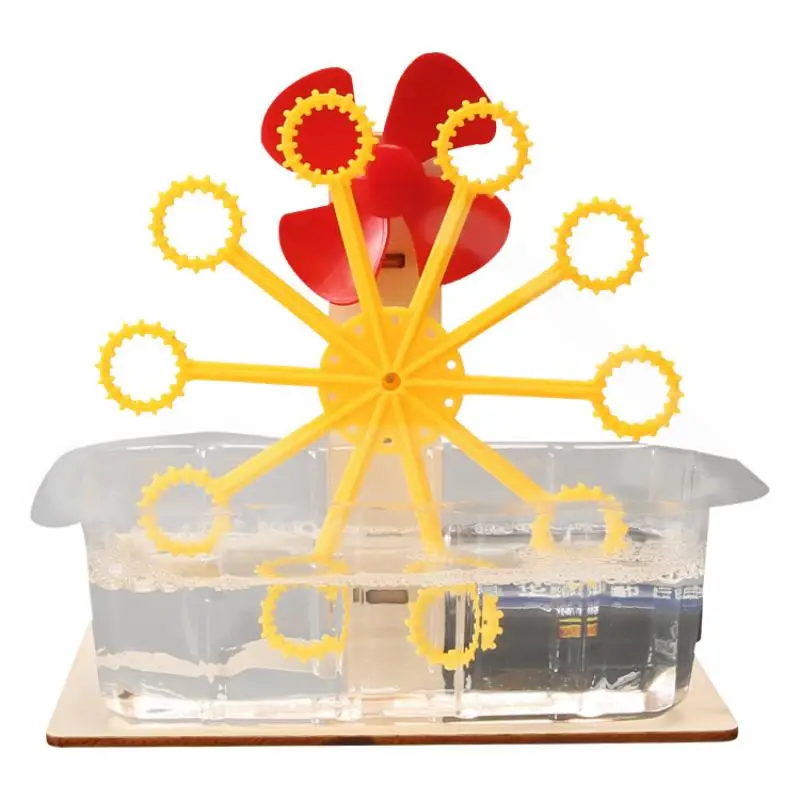 1 Juego de modelos de ensamblaje hechos a mano DIY para niños, rompecabezas, juguete educativo, máquina de burbujas, juguetes, regalos para niños