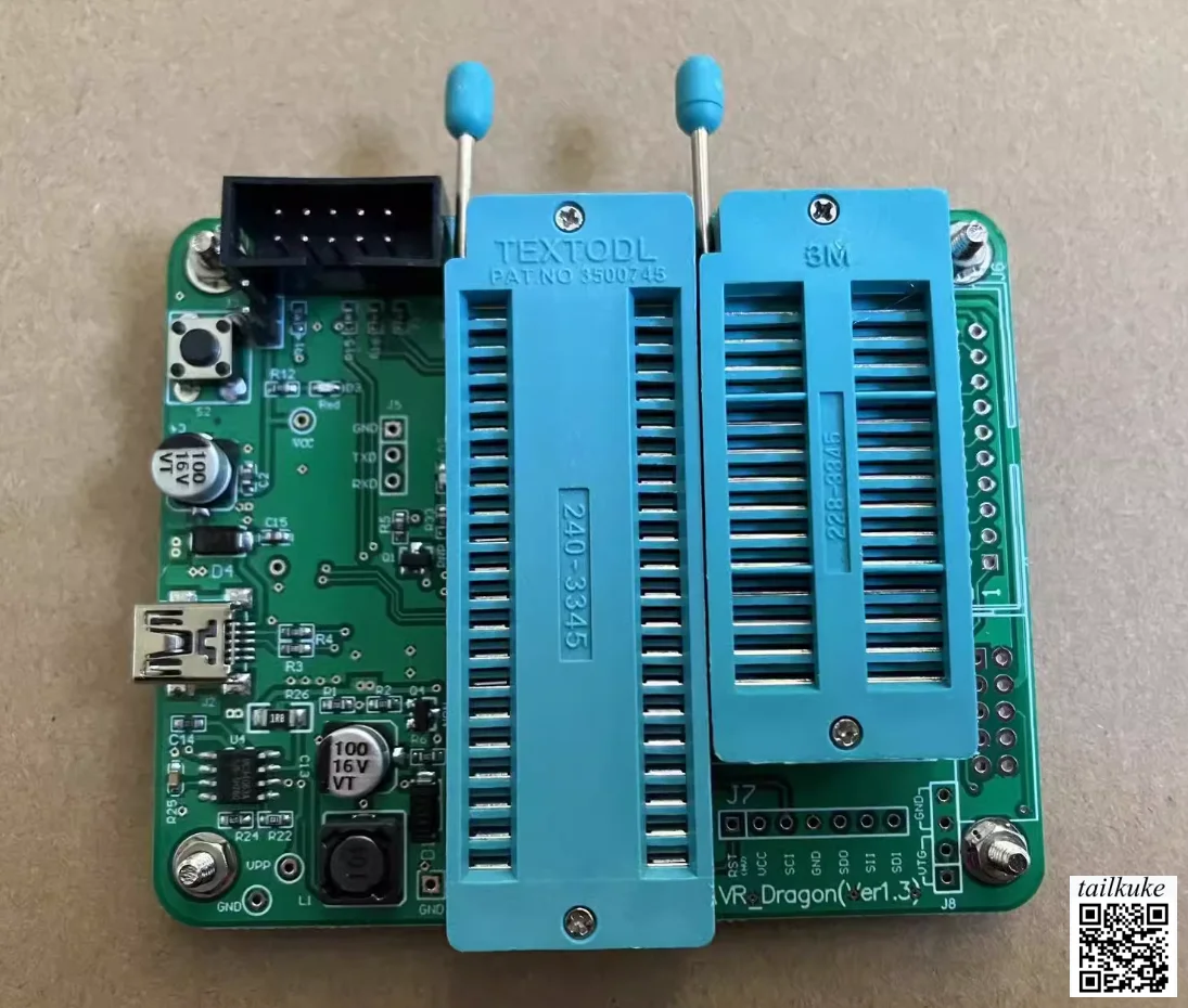 3-in-1 AVR High-voltage Serial Programmer/high-voltage Parallel/ISP/support Mega328P Attiny13A