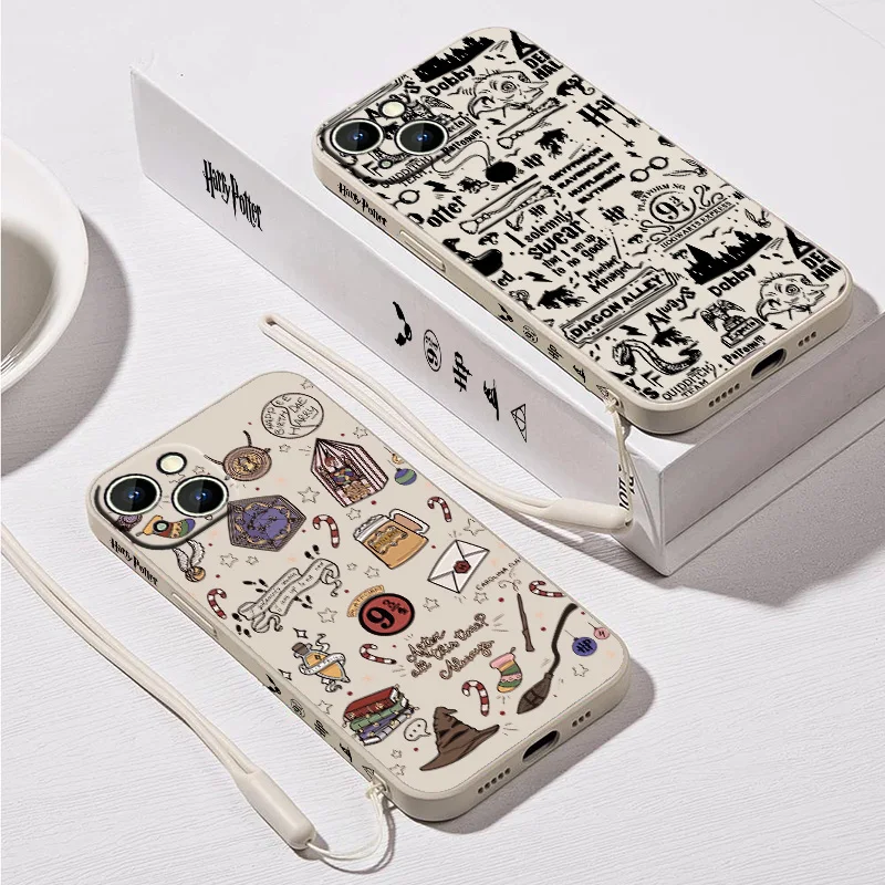 Couple Potters Wand Phone Case For OPPO Realme X50 X7 11 10 9i 9 8i 8 7 6S 6 Pro Plus Liquid Left Rope Soft Cover