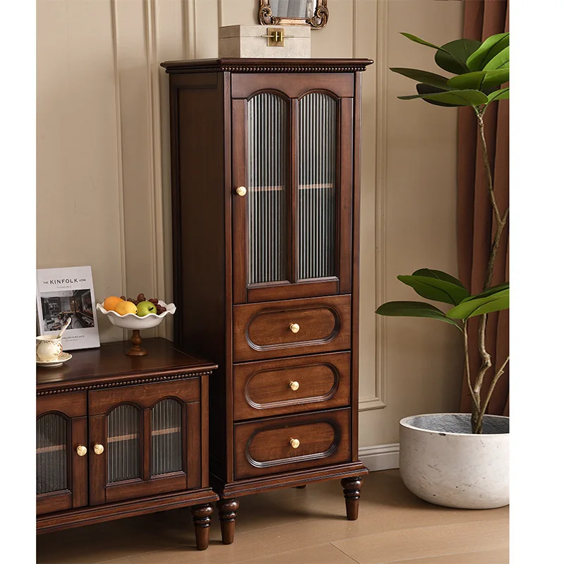 Medieval French wine cabinet TV Side Dining side Small display Bookcase Storage