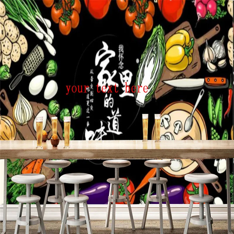 

Hand Drawn Material Melon and Fruit Taste Restaurant Wallpaper Industrial Decor Background Wall Paper Mural Papel De Parede