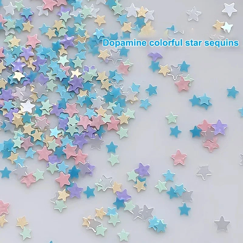 لطيف شكل نجمة معكرون اللون مسمار بريق لمسمار الفن مسمار سحر الديكور اكسسوارات مسمار الفن DIY بها بنفسك #6