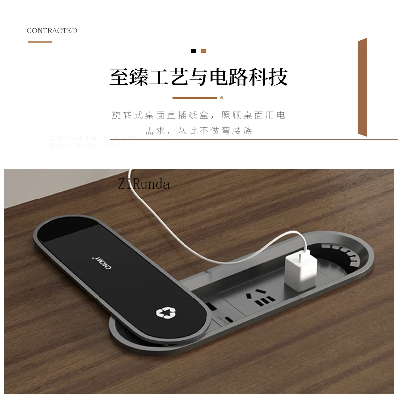   Mesa chefe simples e moderna mesa de móveis de escritório e mesa combinada de cadeiras