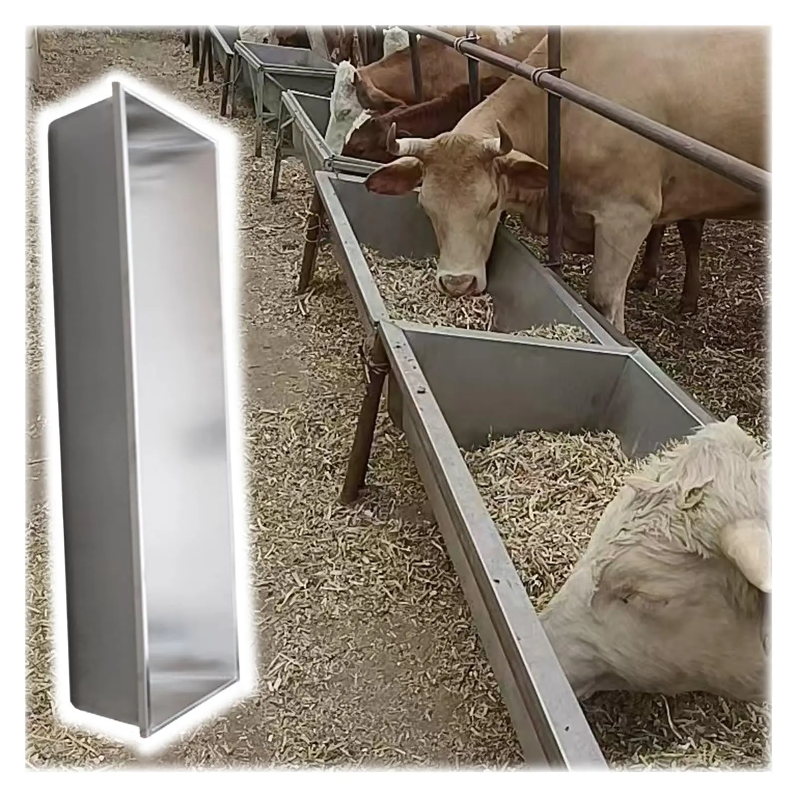 Heavy Duty Cattle Trough Feeder, Outdoor Livestock Waterers & Food Troughs Bowl for Farm/Yards/Horse Stables/Pasture