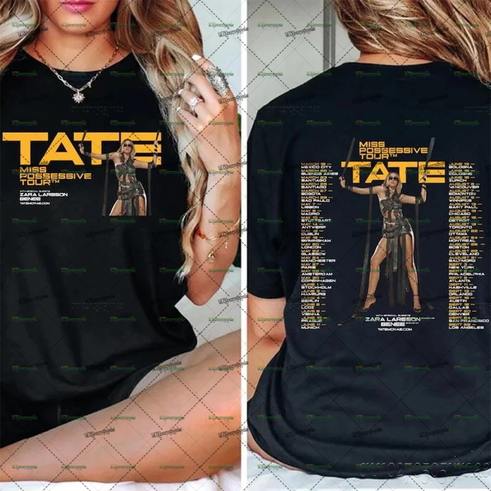 

Tate McRae Miss Possessive Tour 2025 T-Shirts Men Women Harajuku O-Neck Short Sleeve T Shirts Cotton Casual T-shirt Fans Gift