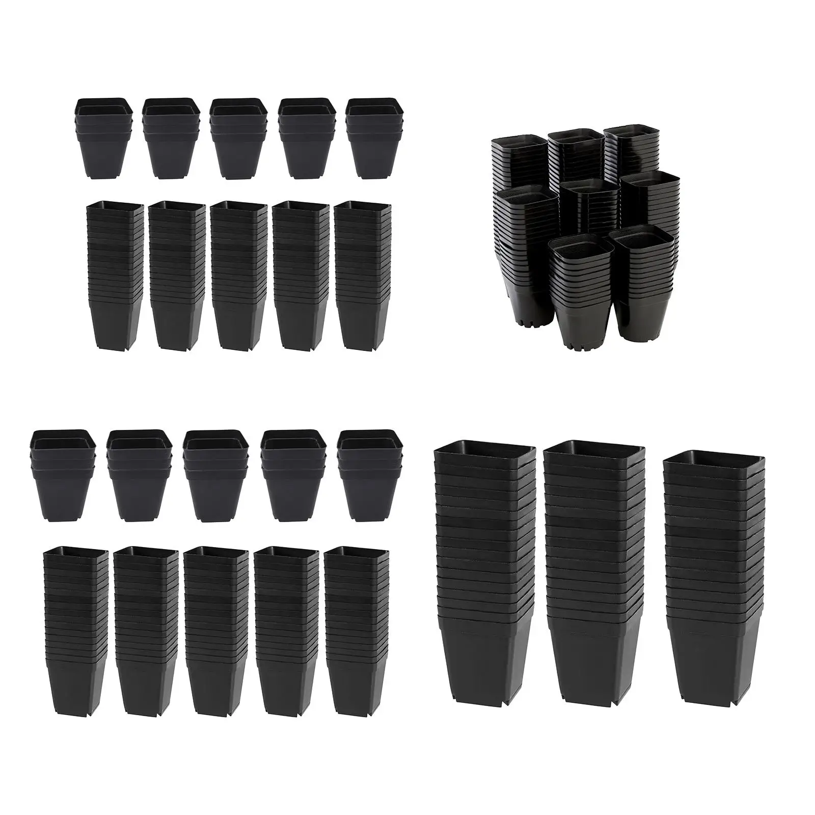Reusable Square Plant Nursery Pots with Drainage Holes Plastic Planter for Seedling Starting and Garden Decor