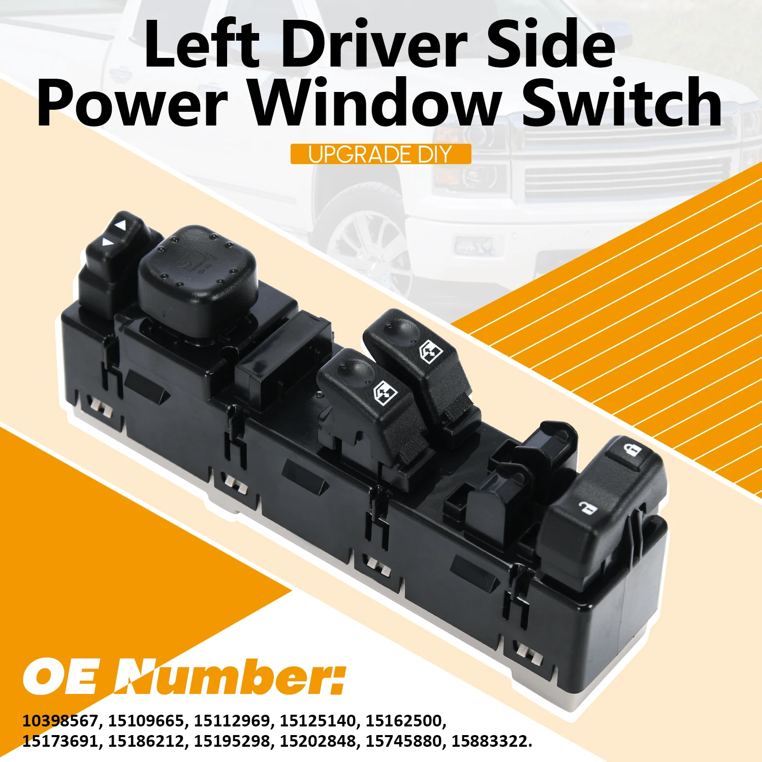 Left Driver Side Power Window Switch For 03-07 Chevy Silverado For 03-04 Chevy Suburban 03-07 GMC Sierra 15883322 10398567