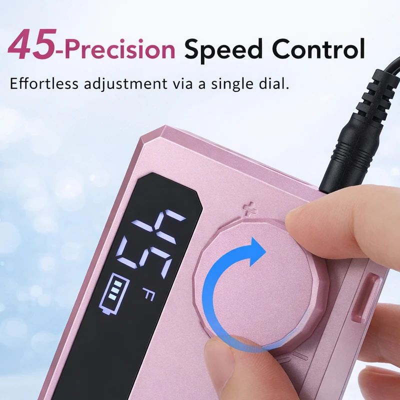 Perceuse à ongles électrique professionnelle 45000 tr/min, Portable, Rechargeable, à faible bruit, lime à sable, polisseuse pour usage domestique