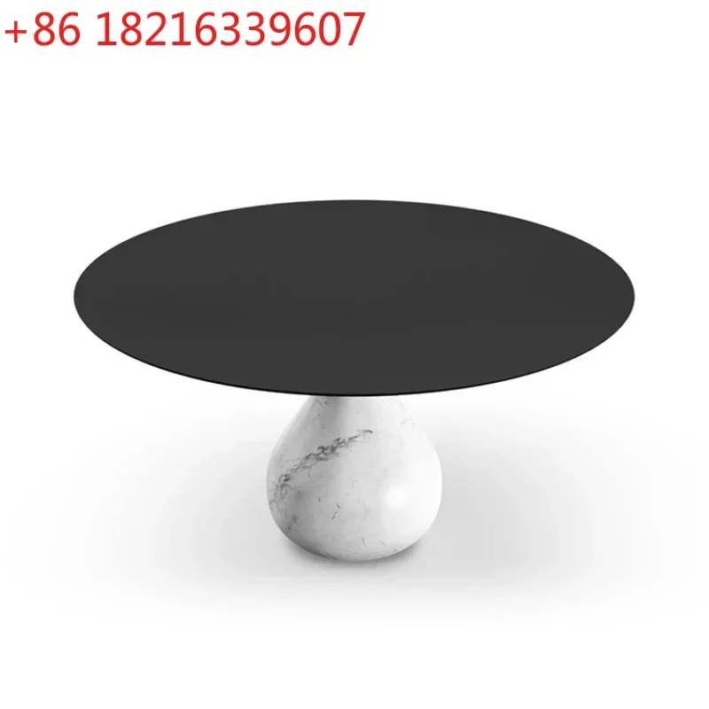 Light Luxury Designer Creative Natural Marble Water Drop round Dining  Restaurant