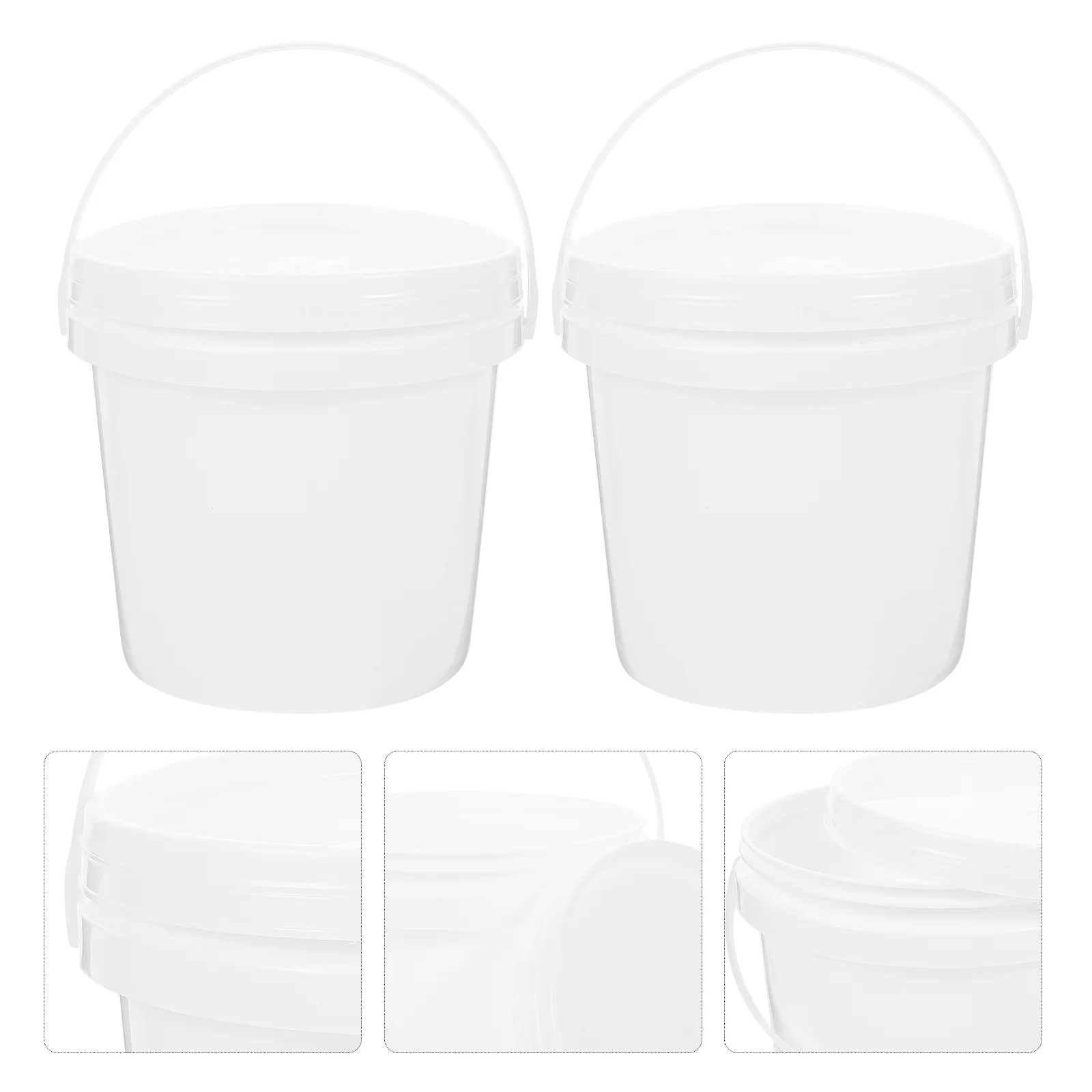 5 Pcs Plastic Barrel Wash Bucket with Lid Small Buckets Cleaning Water Thickened