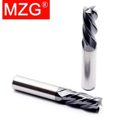 MZG 4 Flute HRC50 Endmills Alloy Carbide Tungsten Steel 3-12mm 75L 100L 150L Milling Cutter End Mill Metal Cutter Milling Tools