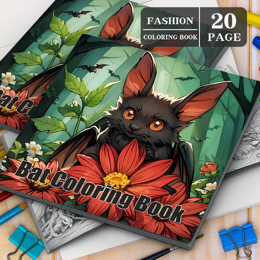 Bat Coloring Book For Adults And Teens Halloween Theme Featuring Adorable Creepy Creatures In Cozy Moments For Relaxation Gift