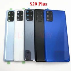 Para Samsung Galaxy S20 Plus G985 G985F cubierta trasera de batería Panel de vidrio funda carcasa de puerta trasera con lente de cámara