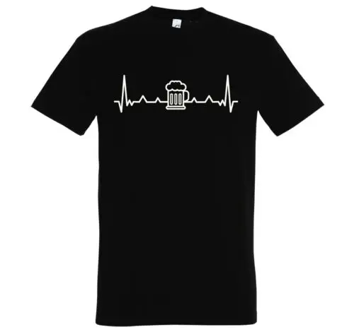 Youth Designz Heartbeat Bier Herren T-Shirt mit Print Lustig Trinken Party Club