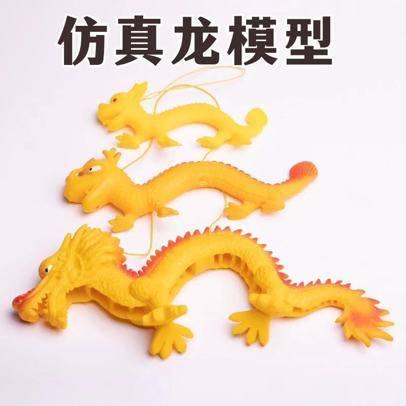 Simulation TPR Chinese Dragon Model Little Zodiac Lanyard Pendant Toys Ornament Dragon Animal Model