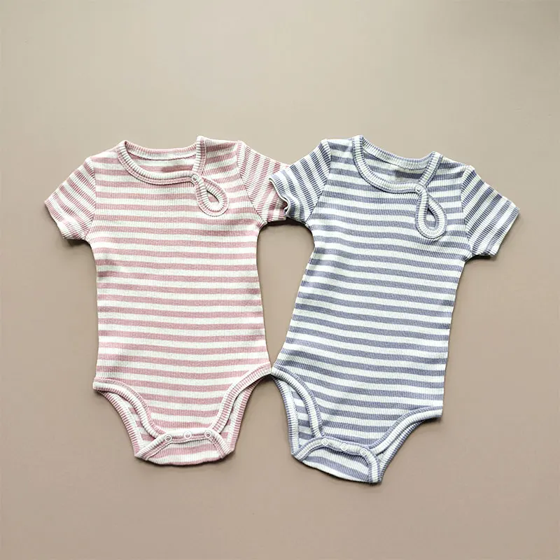 Baby Rompers Summer Solid Infant Boy One-piece Short Sleeve New Born Cotton Clothes Baby Girl Bodysuit Infant Onesies