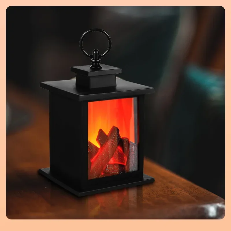 

USB-заряжаемый креативный мини-камин с LED-эффектом пламени, декоративный светильник для дома, подставка для свечей, украшение в виде угольного камина