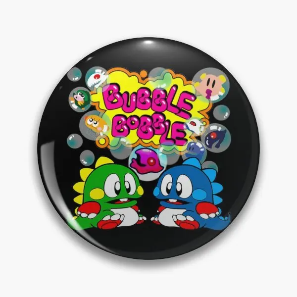 Bubble Bobble  Soft Button Pin Metal Lover Cartoon Hat Fashion Creative Cute Lapel Pin Clothes Brooch Jewelry Funny Women Decor