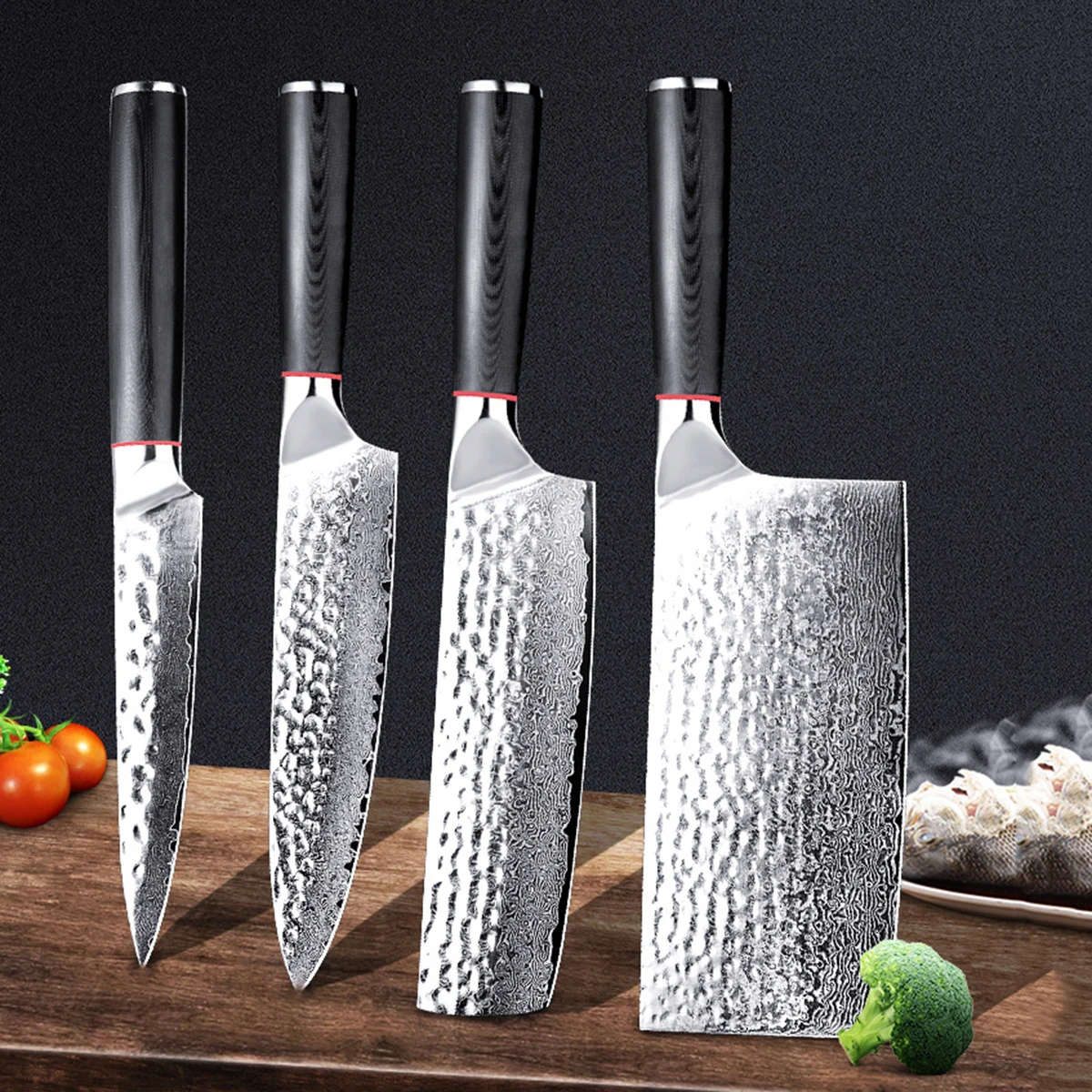 1PCs Damax Kitchen Knives, G10 Handle Damax Forging Kitchen Knives Professional Set Knives, Universal Knives, Chef Knives, Small Kitchen Knives, Ergonomic Kitchen Knives, the Best Gift for Relatives