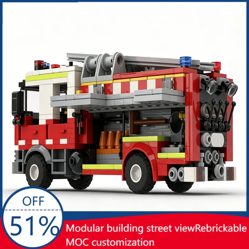 

521PCS MOC CFA Heavy Pumper Fire Truck Emergency Vehicle Model Building Blocks Assembly Educational Toy Birthday Christmas Gift