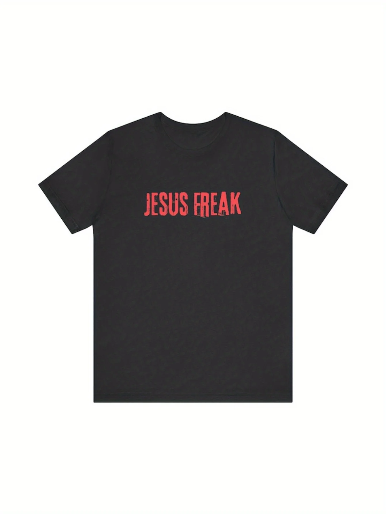 

Men's Black Jesus Freak T-Shirt, Unisex Cotton Christian Faith Tee