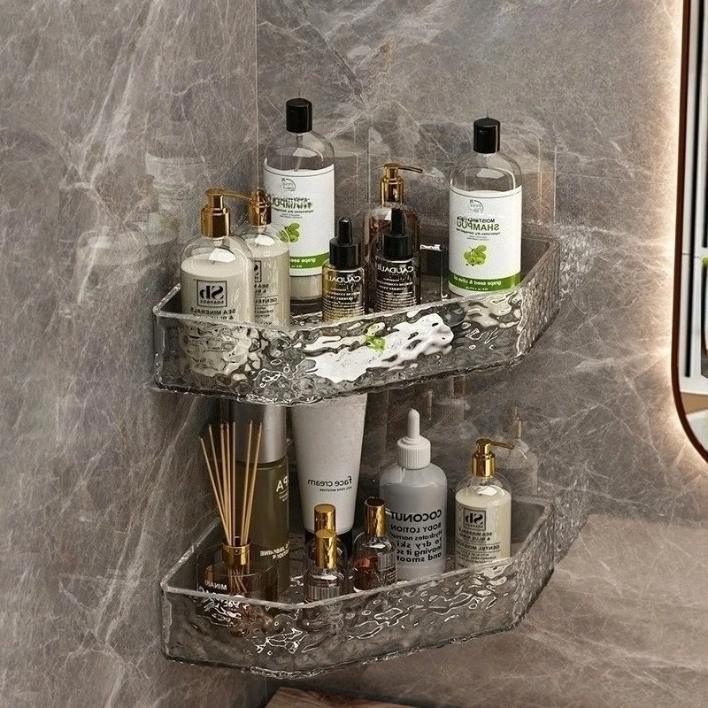 2 stücke Badezimmer Rack Acryl Schlag Kostenloser Wc Wand Dreieck Lagerung Wc Ecke Wc Rack Badezimmer Regale