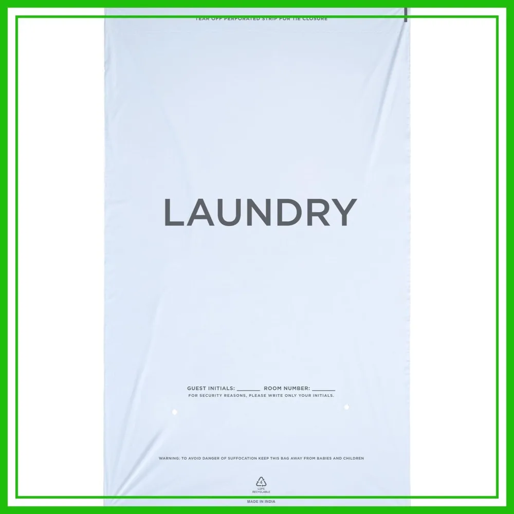 

White Plastic Laundry Bags with Tear Tape Tie Closure - 14 x 24 Inch - Case of 1000