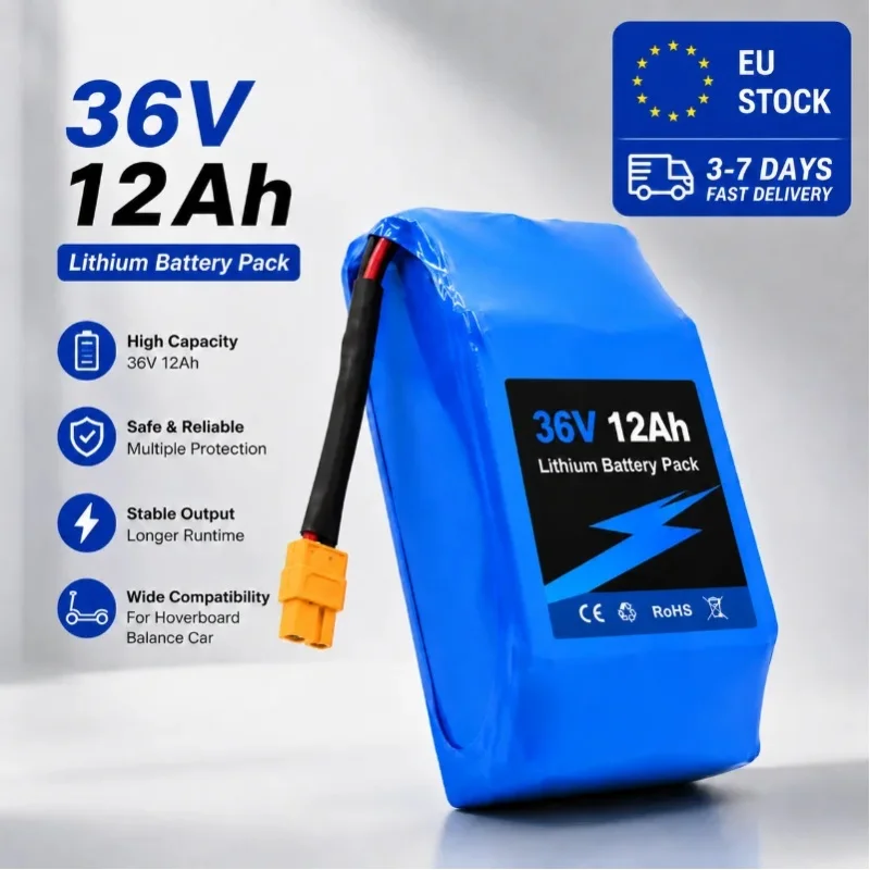 36V Wiederaufladbarer Lithium-Akku 10S2P 10Ah-20Ah mit BMS für Elektrischen Selbstbalancierenden Roller Zweirad-Smart-Scooter Ersatz-Akku EU Schnelle Lieferung