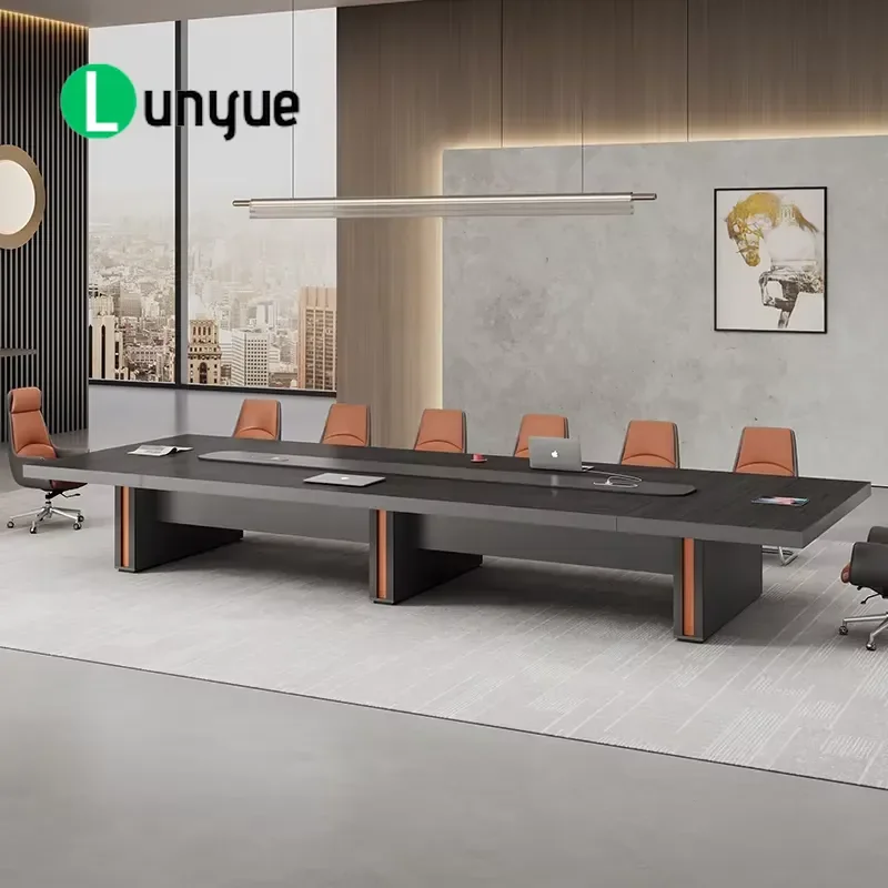 Modern Modular Wooden Office Conference Table Extra Large Rectangular Design for Meeting Rooms Durable Business Furniture
