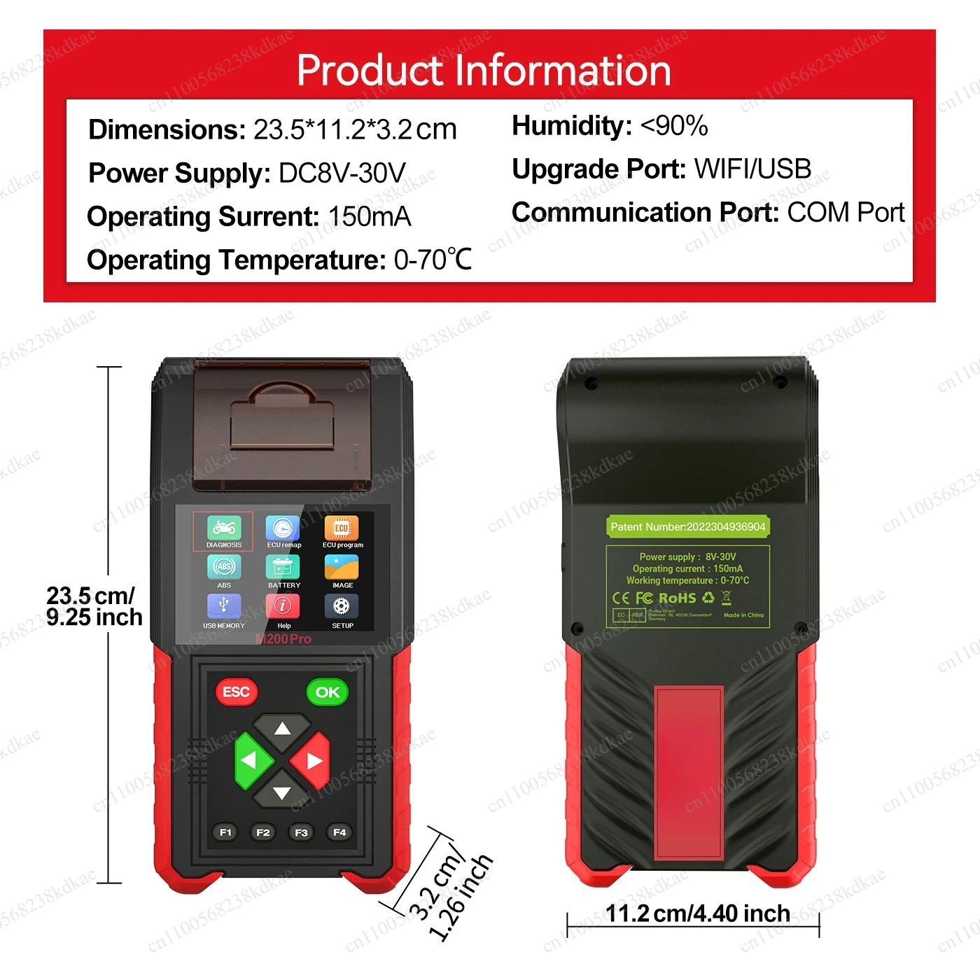 Universal Motorcycle Fault Diagnostic Scanner Motor OBD Code Reader ABS Battery Testing Tool For All Motorcycles