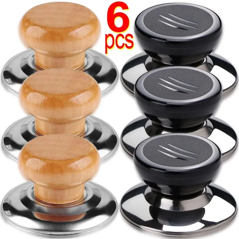 

Universal Pot Lib Knobs Caps Wooden Heat-Resistant Cooking Pan Lid Covers Replacement Lifting Handle Kitchen Cookware Handgrip