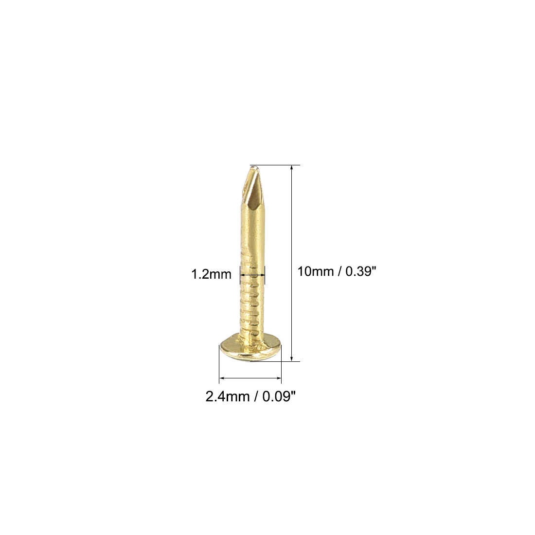 Uxcell 200/500pcs Small Tiny Nails for Wooden DIY Decorative Pictures Boxes Household Accessories Brass Tone / Bronze Tone