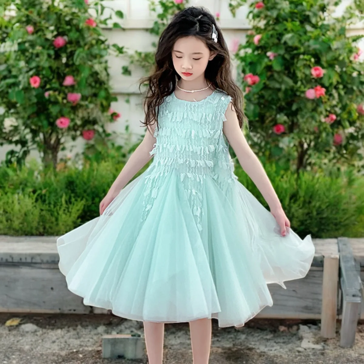 

Baby Kids Lolita Lace Dresses for Girls Outfits Bohemia Floral Embroidery Summer Teens Children Costumes 3 5 7 9 10 11 13 Years