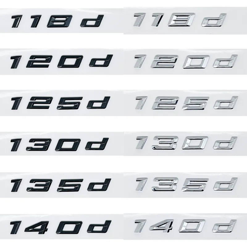 Coche ABS Maletero Letra Logo Insignia Emblema Pegatina Para BMW 1 Serie 116d 118d 120d 125d 130d 135d 140d E81 E82 E87 E88 F20