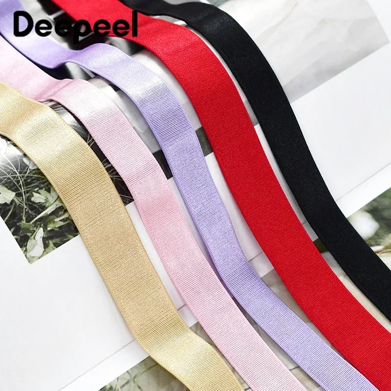 20M Deepeel 6-25mm Nylon Spandex Elastic Bands Underwear Shoulder Strap Stretch Rubber Band Bra Swimsuit Belt Tape Accessories