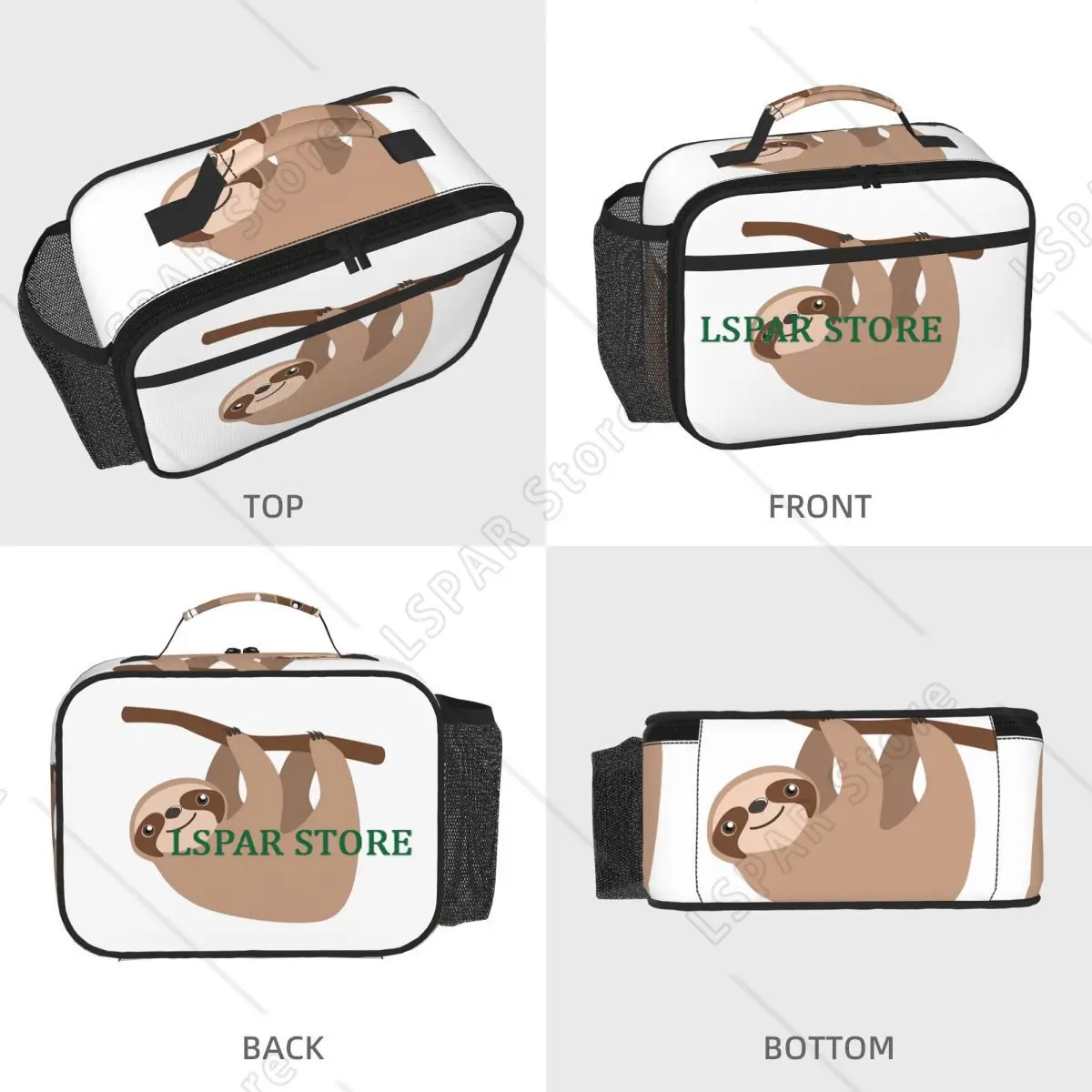 Cute Baby Cartoon Sloth Design Insulated Lunch Bag for Women Kids Leakproof Food Boxes Thermal Lunch Box Tote