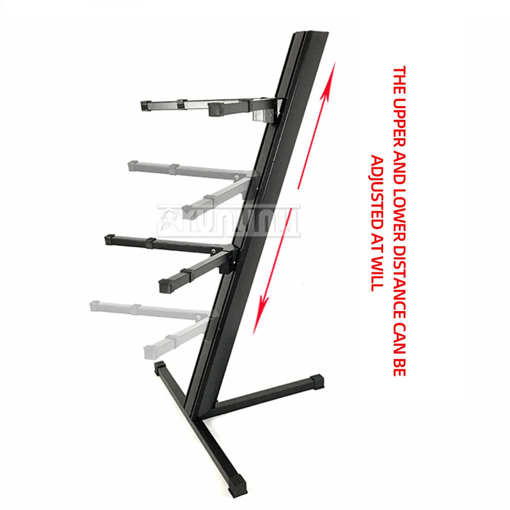 Three-layer Keyboard Instrument Electronic Keyboard Display Stand Metal Bracket Synthesizer Steel Stand Height Adjustable