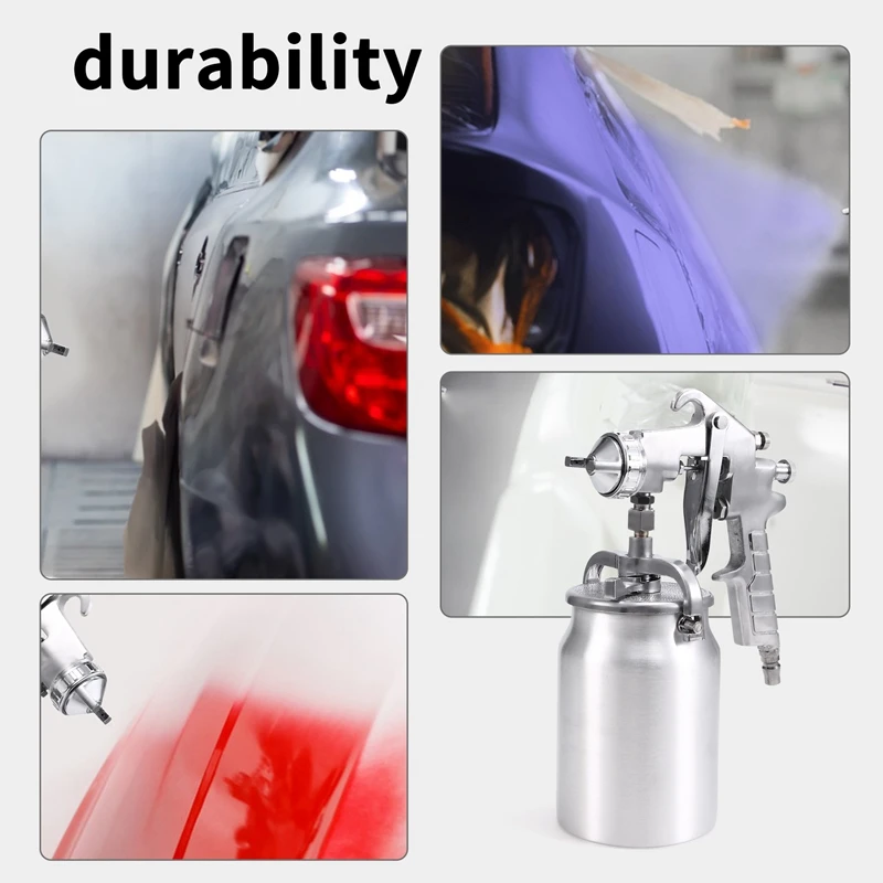 PQ-2 Paint Spary Gun Pressure Siphon Feed Spray Gun With 1000Cc Cup Nozzle Tip Size 2.0Mm For Automotive Household