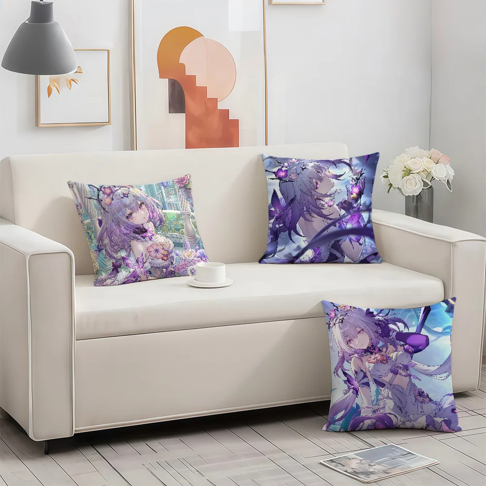Honkai Star Rail Castorice cushion cover Birthday Anniversary Gifts Double Sided Printed Zipper Cushion Cover Soft Skin Bedding