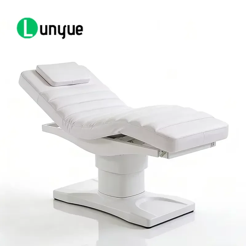 Triple Motor Electric Massage Bed Curved Adjustable Furniture White Face Spa Eyelash Bed Modern Full Body Treatment