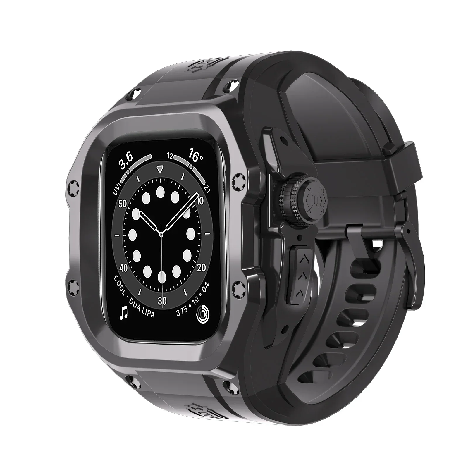 

Modification Kit Transparent Protective Case+TPU Strap For Apple Watch Ultra 49mm Stainless Steel Buckle Band for iWatch Ultra 2