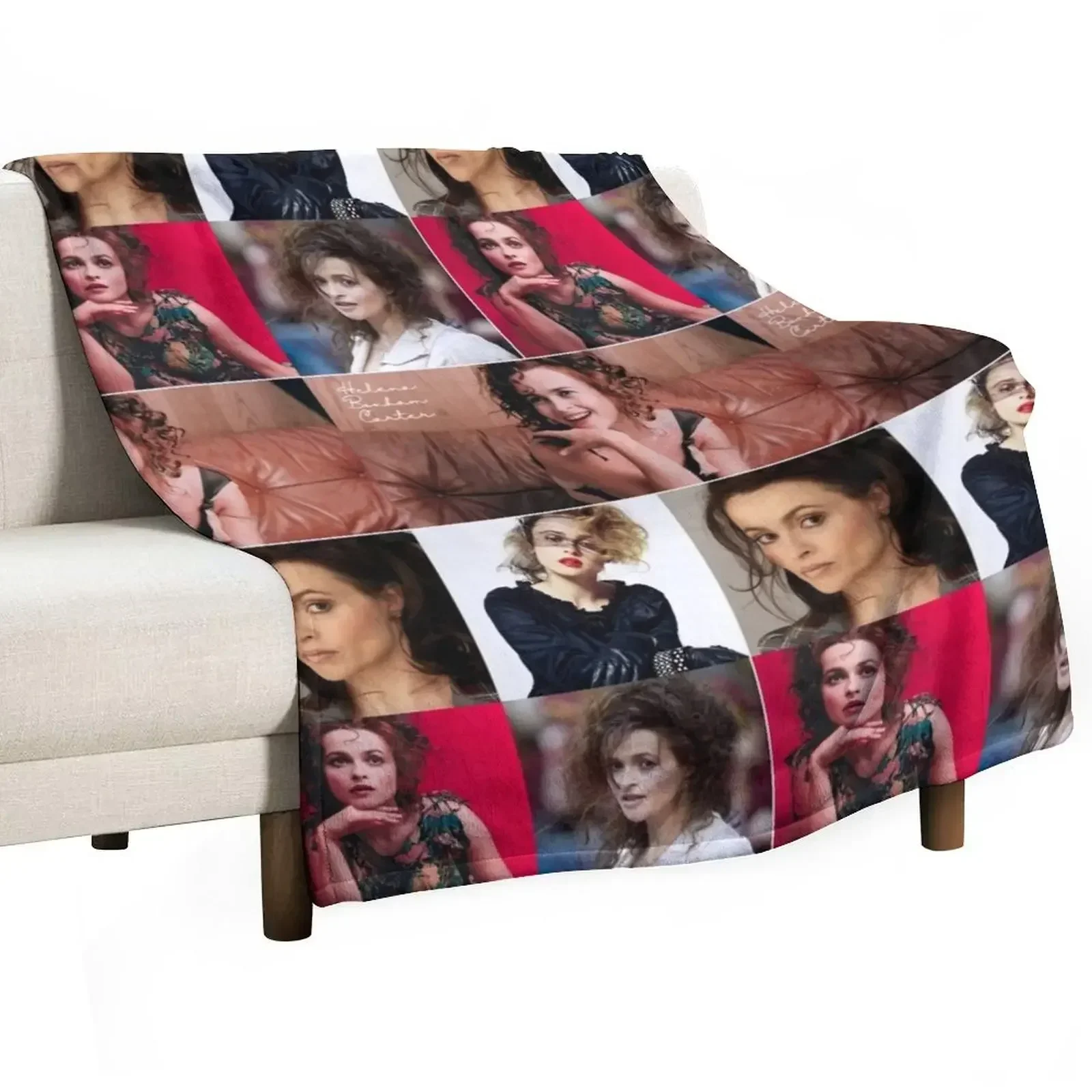 Helena Bonham Carter actriz inglesa Fan Made Photo Collage - 1 manta, mantas de sofás de moda para cama, mantas suaves