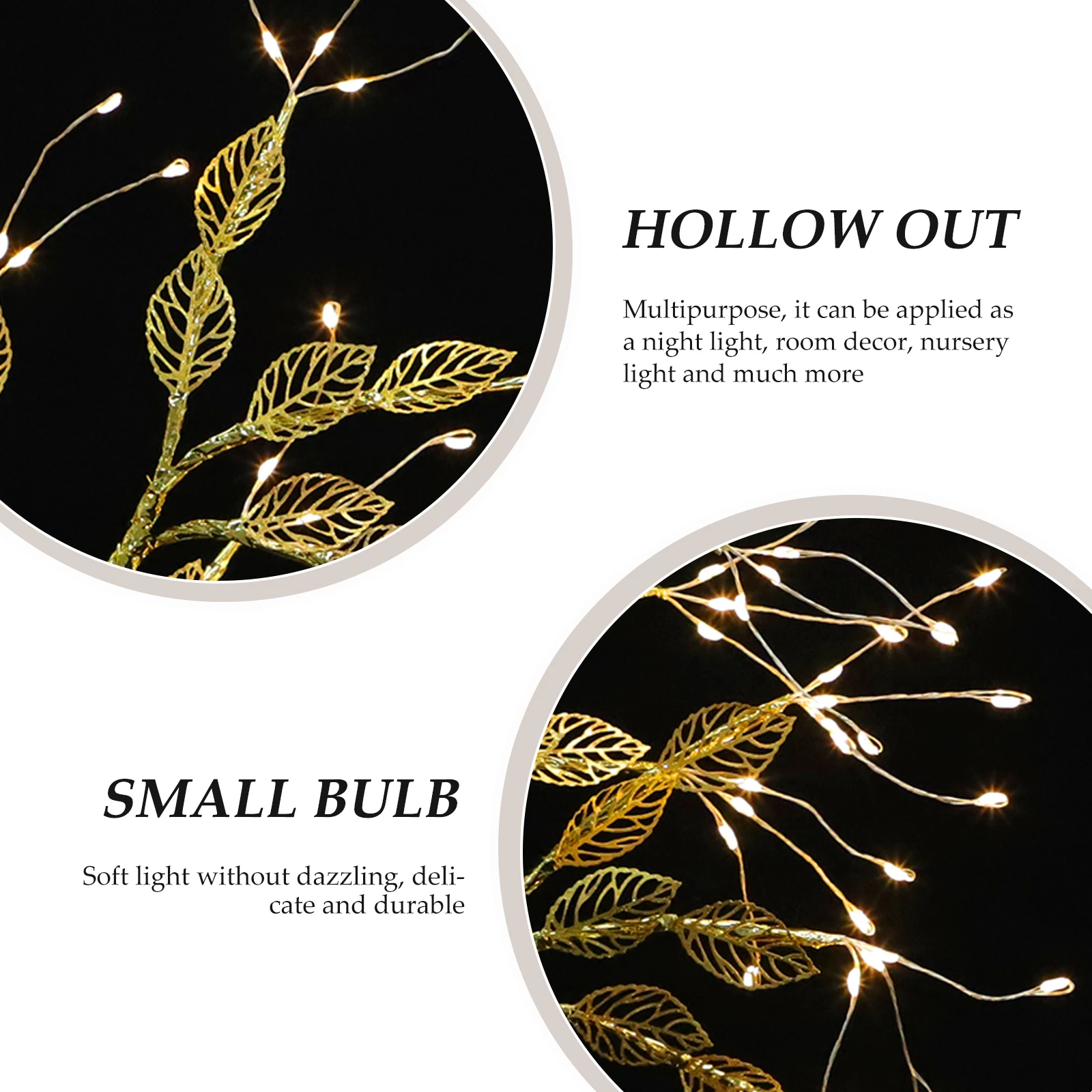 

Stylish LED Tree Lamp Simulated Gold Leaf Design Night Light for Bedroom Living Room Balcony Decor Table Lamp Table Light