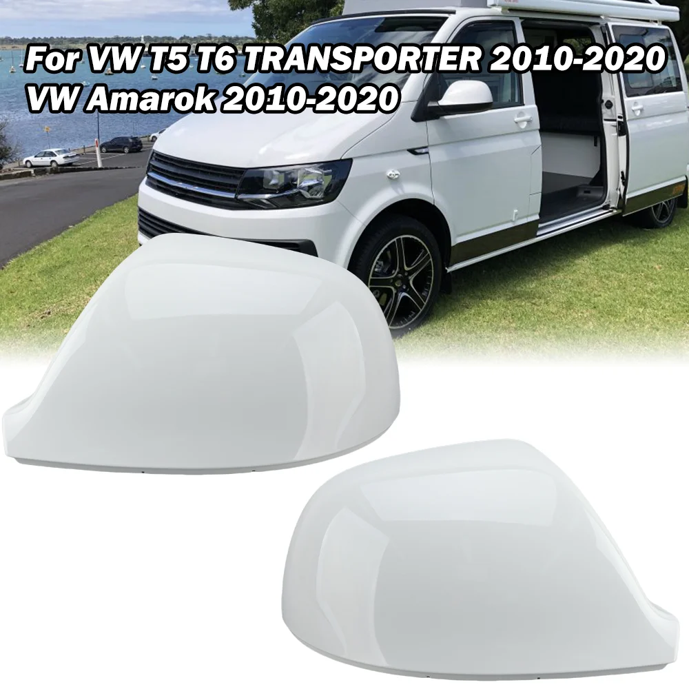 

Side Mirror Cover Caps For VW T5 T6 TRANSPORTER VW Amarok 2010 2011-2020 White With Buckle Door Mirror Cover Caps Accessories