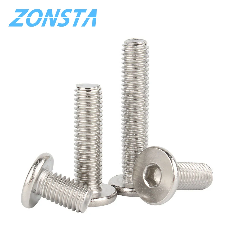 M2 M2.5 M3 M4 M5 M6 M8 A2 304 Stainless Steel Hex Hexagon Socket Ultra Thin Super Flat Wafer Head Computer Screw Car Bolt